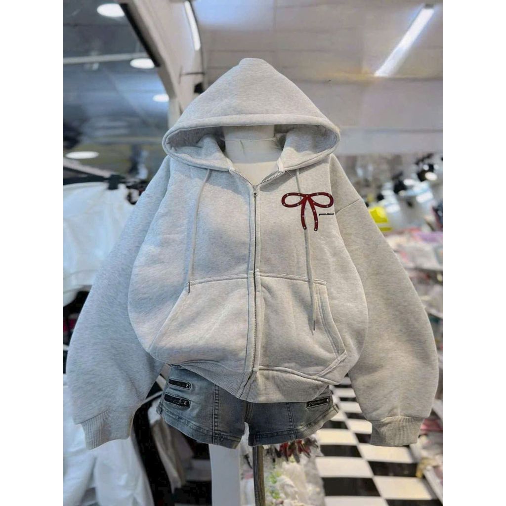 Áo Khoác Nỉ Kéo Mũ 2 Lớp - Xả Hàng Thu Đông nơ anpha chữ-chang3158