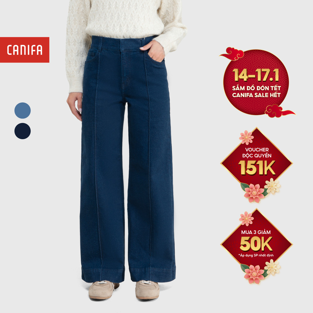 Quần jeans nữ CANIFA chất cotton dáng suông 6BJ25W002