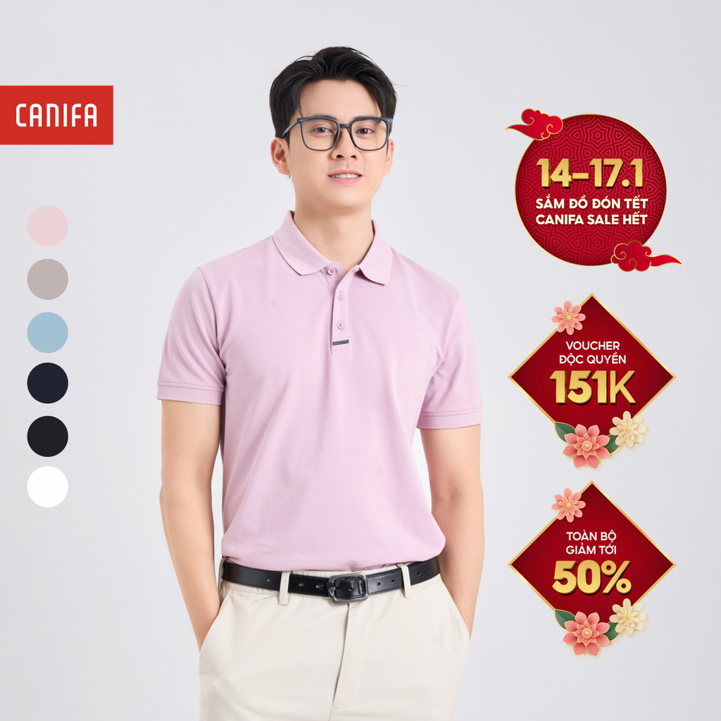 Áo polo nam CANIFA cổ bẻ cộc tay 8TP25A002