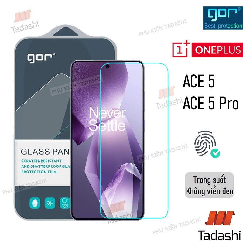 Kính cường lực Gor Oneplus Ace 5/ ACE 5 Pro/ ACE5 Ultra/ ACE 5 Racing Trong Suốt Không Viền Đen 9H/ 