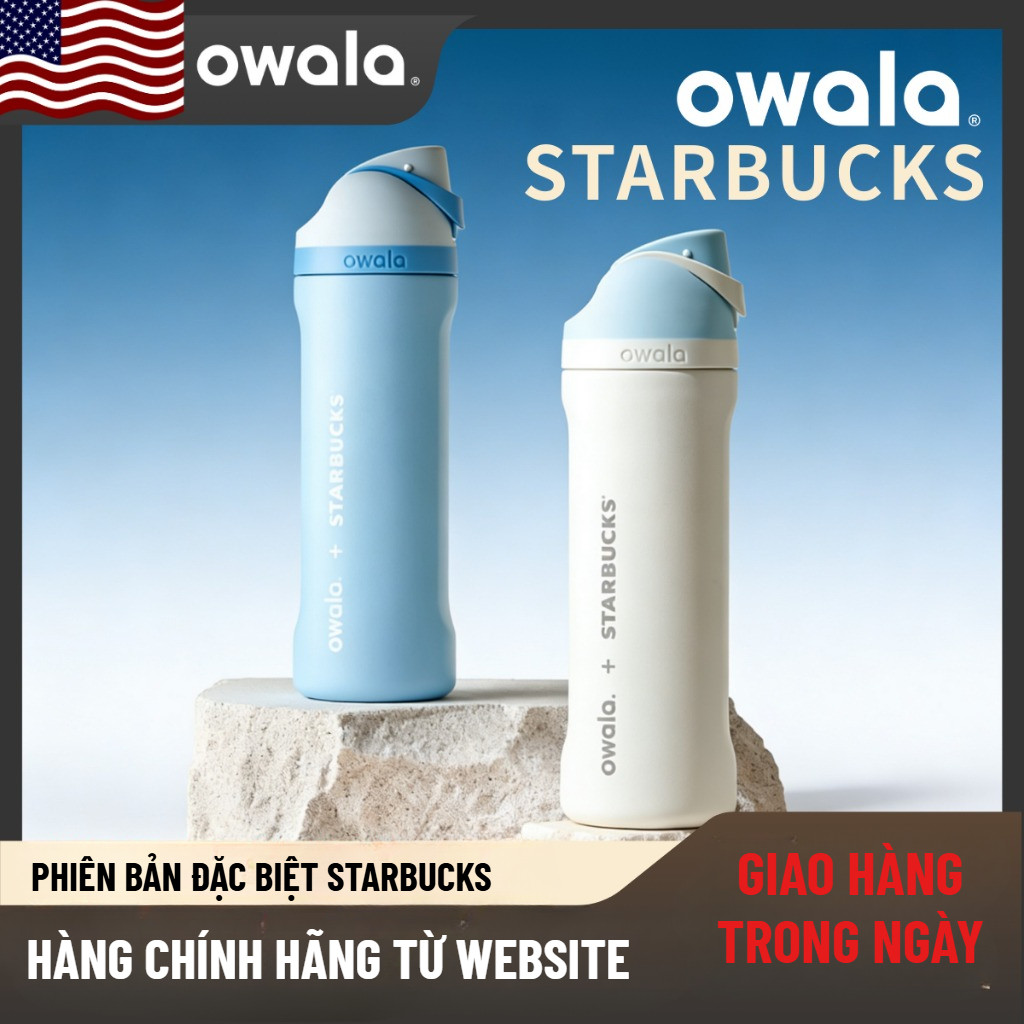 【OWALA FREESIP x STARBUCKS 】BẢN HỢP TÁC GIỚI HẠN | BÌNH NƯỚC OWALA, BÌNH GIỮ NHIỆT STARBUCKS.