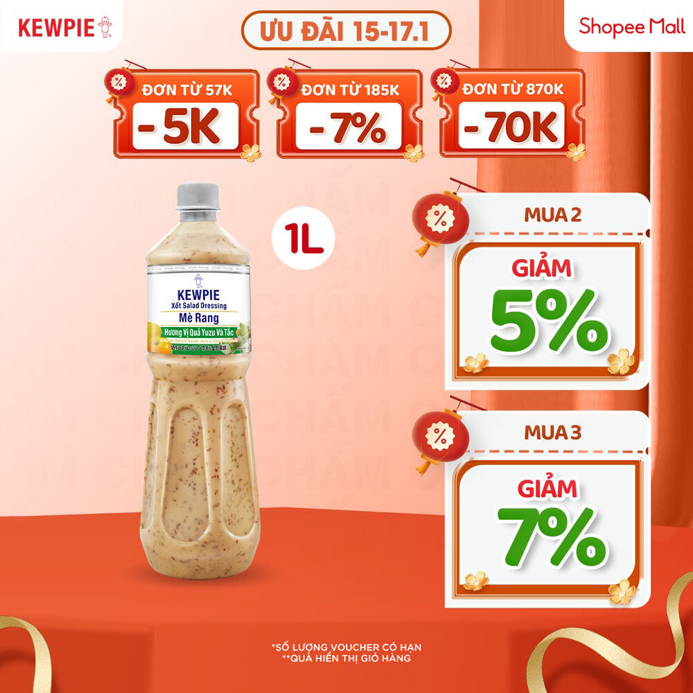 Xốt Mè Rang Kewpie Hương Vị Quả Yuzu Và Tắc 1L