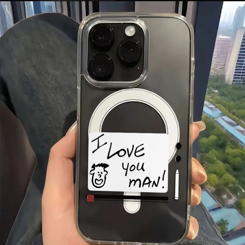 Ốp Điện Thoại Sạc Không Dây Từ Tính Trong Suốt Bền Bạn Cũ Chandler Bảng Tin Tương Thích iPhone 14PRO