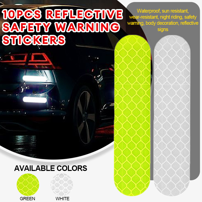 PET Reflective Sticker Helmet Bicycle Motorcycle Safety Warning Reflective Tape Sticker Waterproof