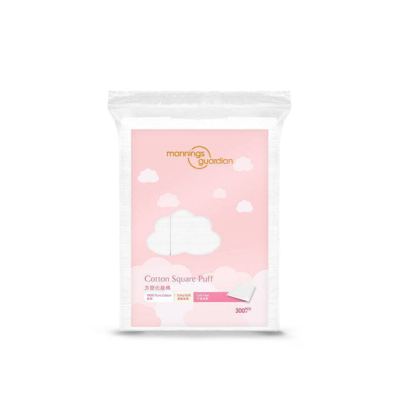 Bông Tẩy Trang Vuông Mannings  Cotton Square Puff 300 Miếng