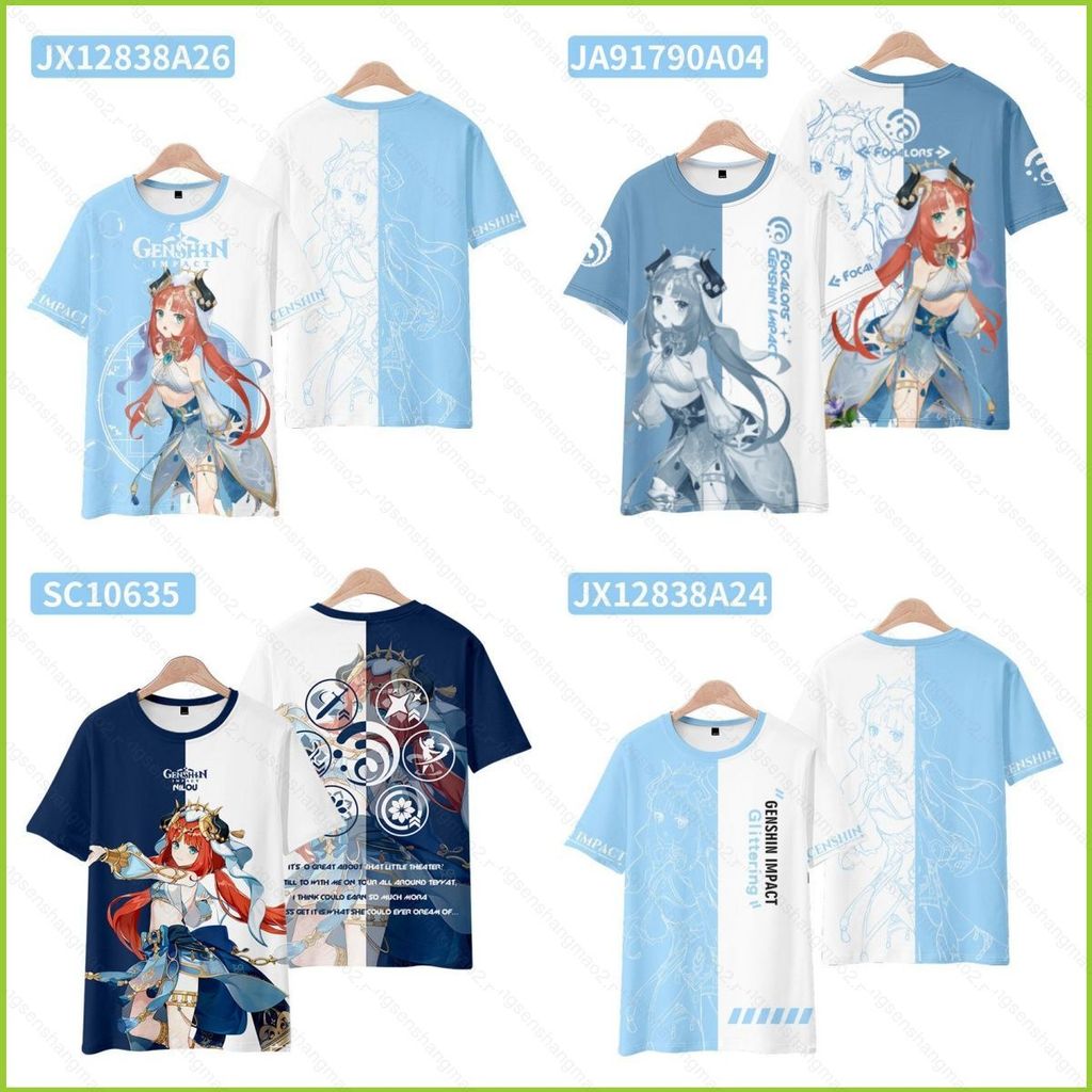 Áo thun cosplay Nilou Genshin Impact vải 3D, phù hợp mùa hè