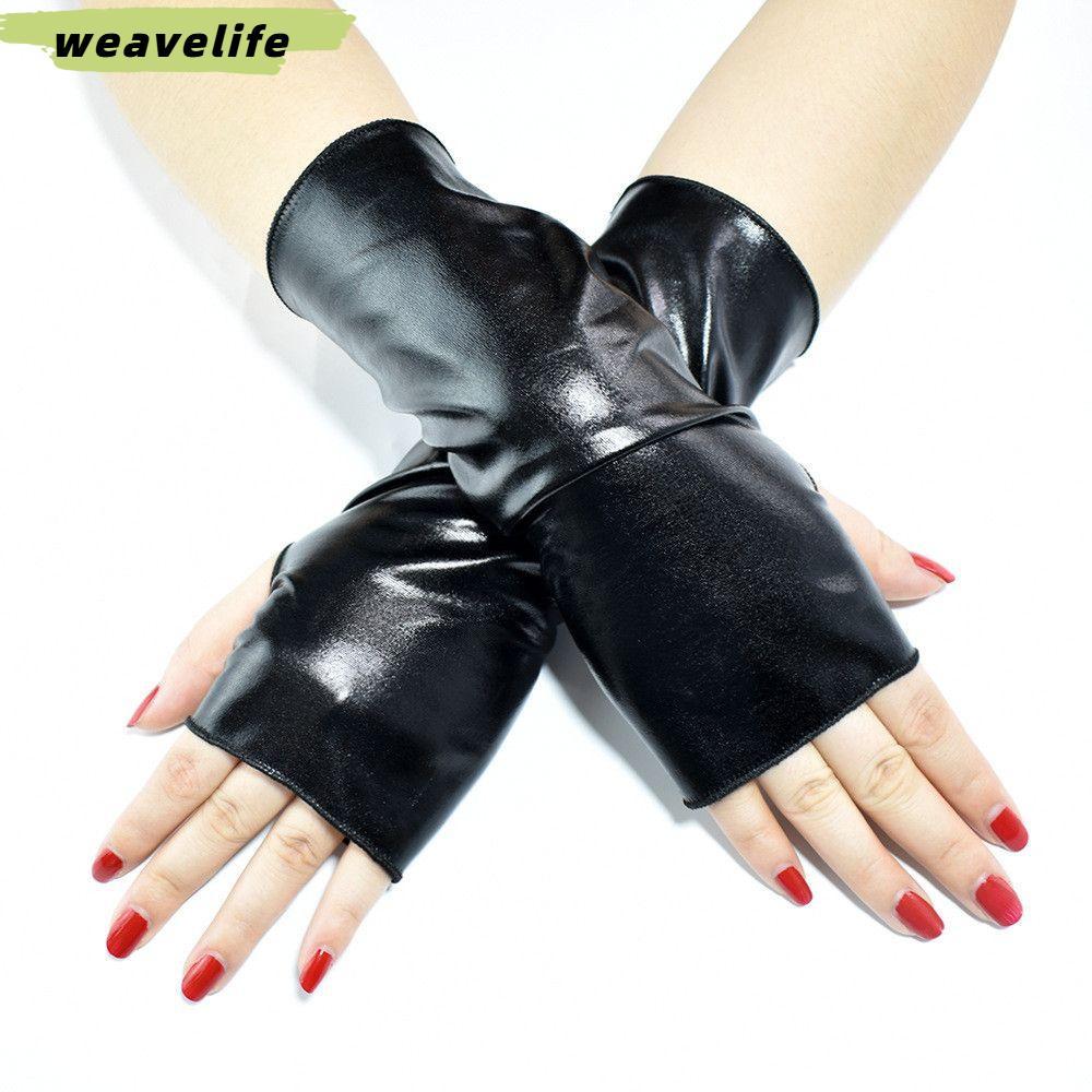 Găng tay da WEAVELIFE Gothic PU Mittes Gothic Punk Dress Up