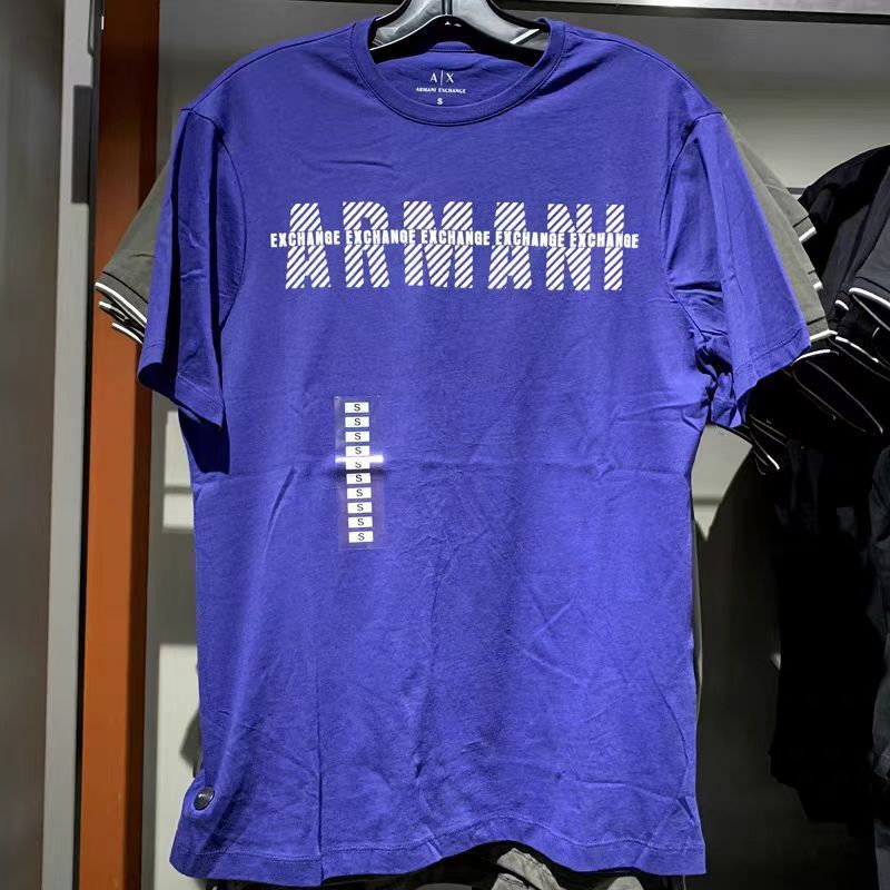 AX Armani Exchange Armani Áo Thun Nam Cotton Nửa Tay Cổ Tròn Mùa Hè Chữ Ngắn Tay