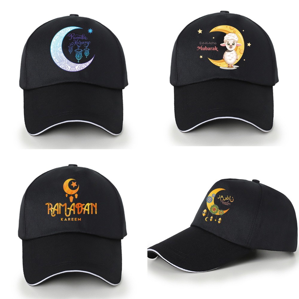Muslim Eid Git Trendy Sports Summer Baseball Cap Fashion UV-proof Cap Blessed Ramadan Moon Series