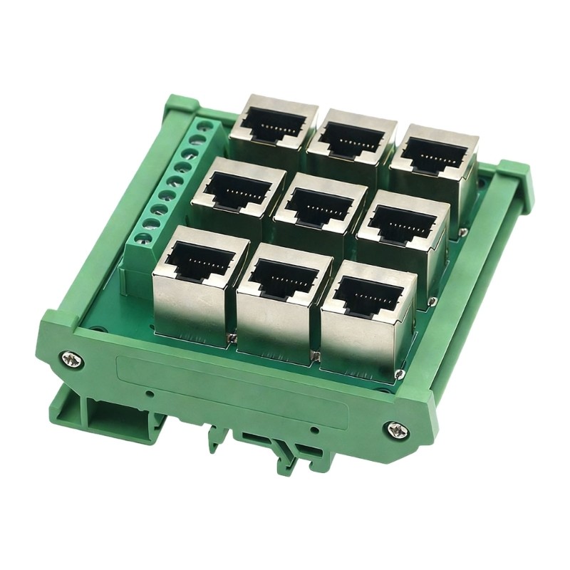 Bộ chuyển đổi nữ Doublebuy 9 kênh RJ45 8P8C chuyên nghiệp để sử dụng trong công nghiệp và văn phòng