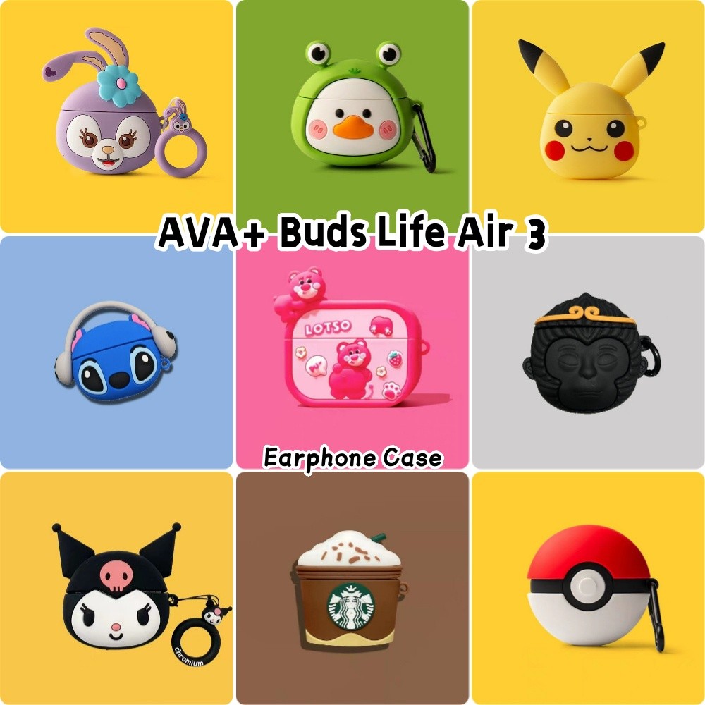 [Còn hàng] Dành cho AVA + Buds Life Air 3 Vỏ tai nghe silicon mềm hoạt hình dễ thương NO.5