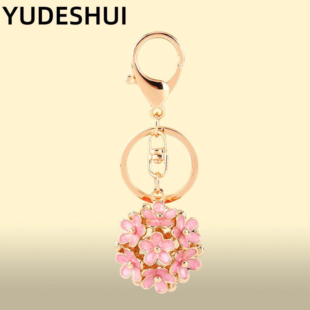 YudhUI Túi Charm, Móc khóa hoa màu hồng hợp kim, Móc chìa khóa Hoa Ví quyến rũ quyến rũ quyến rũ cho