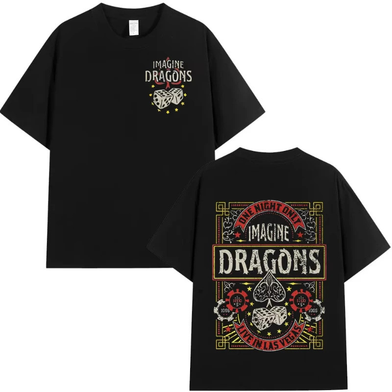 Imagine Dragons Loom World Tour Áo thun Ban nhạc Rock Hoạt hình Nam Nữ Tay ngắn chất lượng cao