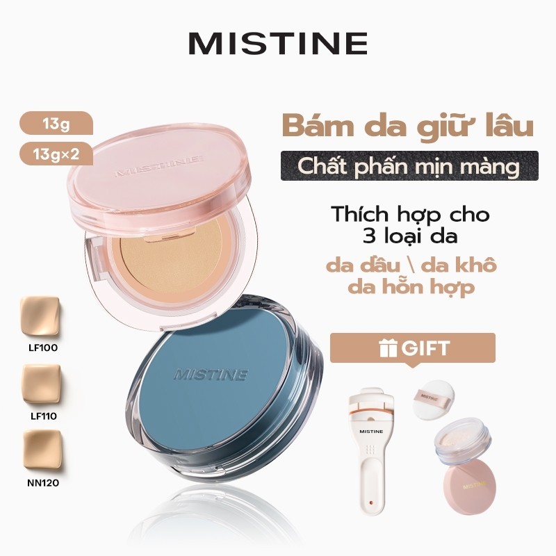 cushion Mistine Kem nền Cầu vồng Xiêm La Phấn mịn mềm mại 13g*2/13g