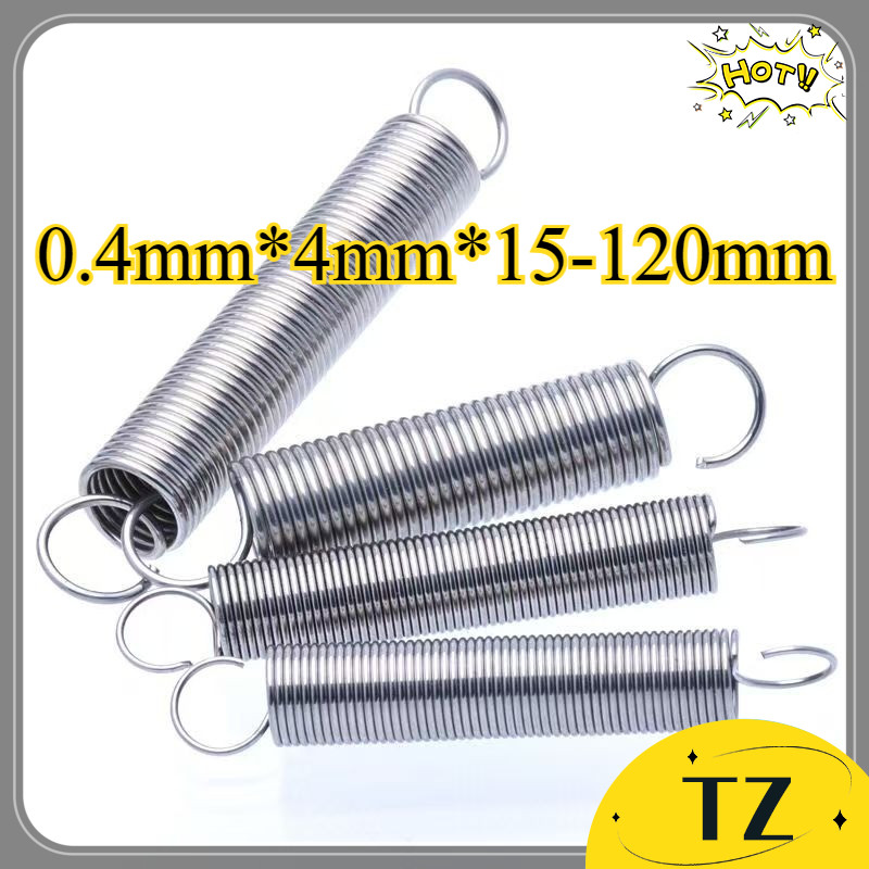 Lò xo căng thẳng inox 304 d = 0,4mm, OD4mm, L = 15 ~ 120mm lò xo căng thẳng có móc, áp dụng cho cửa 