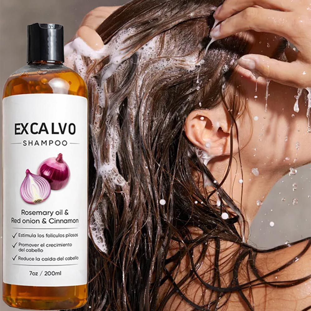 EXCALVO Shampoo 200ml With Rosemary Oil, Red Onion, Cinnamon hair growth shampoos