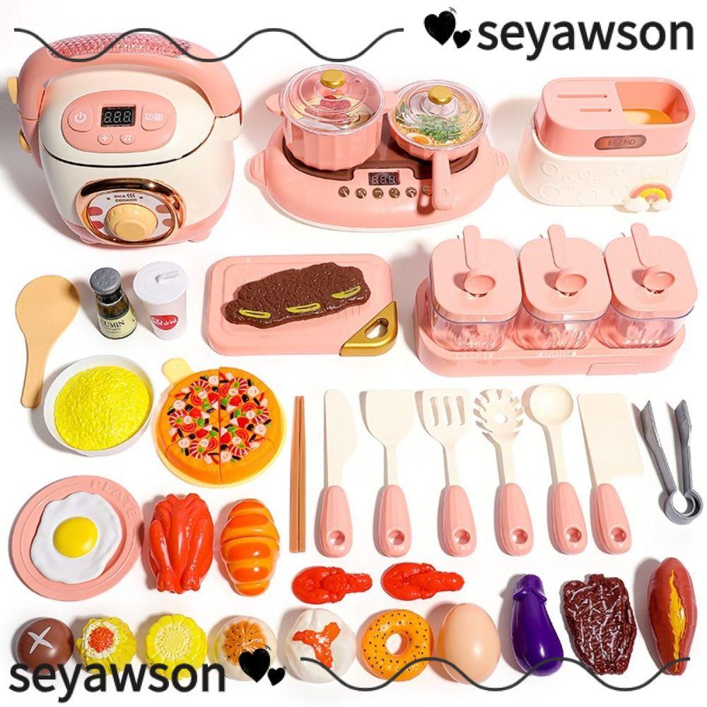Bộ đồ chơi nhà bếp SEYAWSON, Đồ chơi nấu cơm điện Mini ngộ nghĩnh Đồ chơi nấu ăn mô phỏng, Nồi cảm ứ