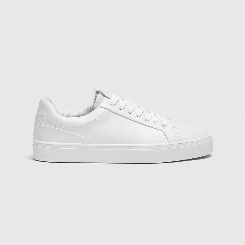[Siêu Sale] Giày sneaker Pull&Bear chính hãng All white Classic - Trắng Dáng cổ điển