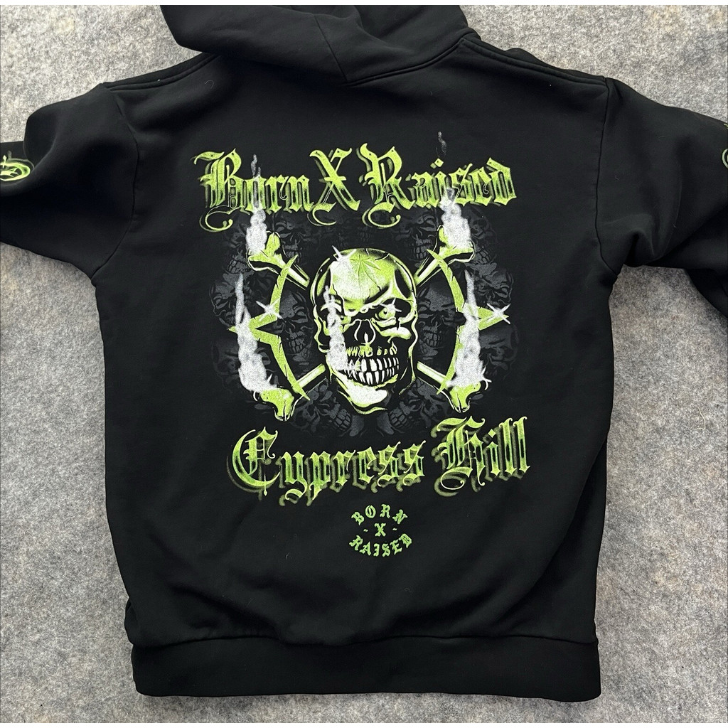 2026 Cyprus Mountain x Birth Growth Black Sweatshirt có mũ trùm đầu in hình