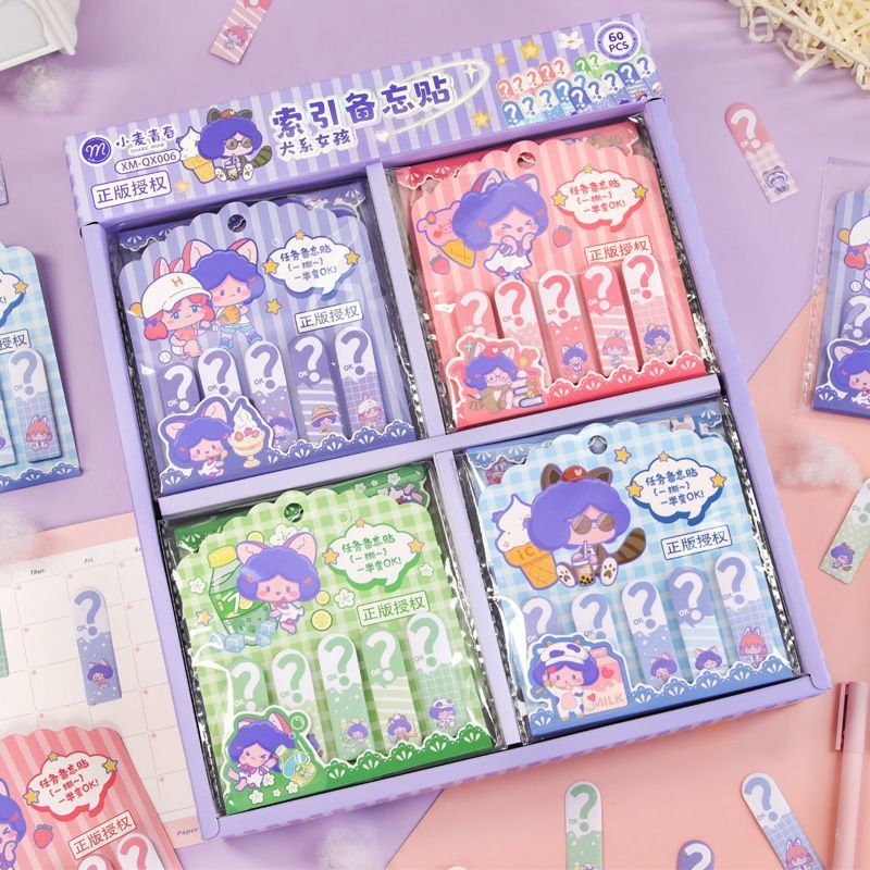 Mẫu mới năm 2026 Dòng chó Girl Note Sticker Hoạt hình vui nhộn Học sinh tiểu học Chỉ số Mark Note St