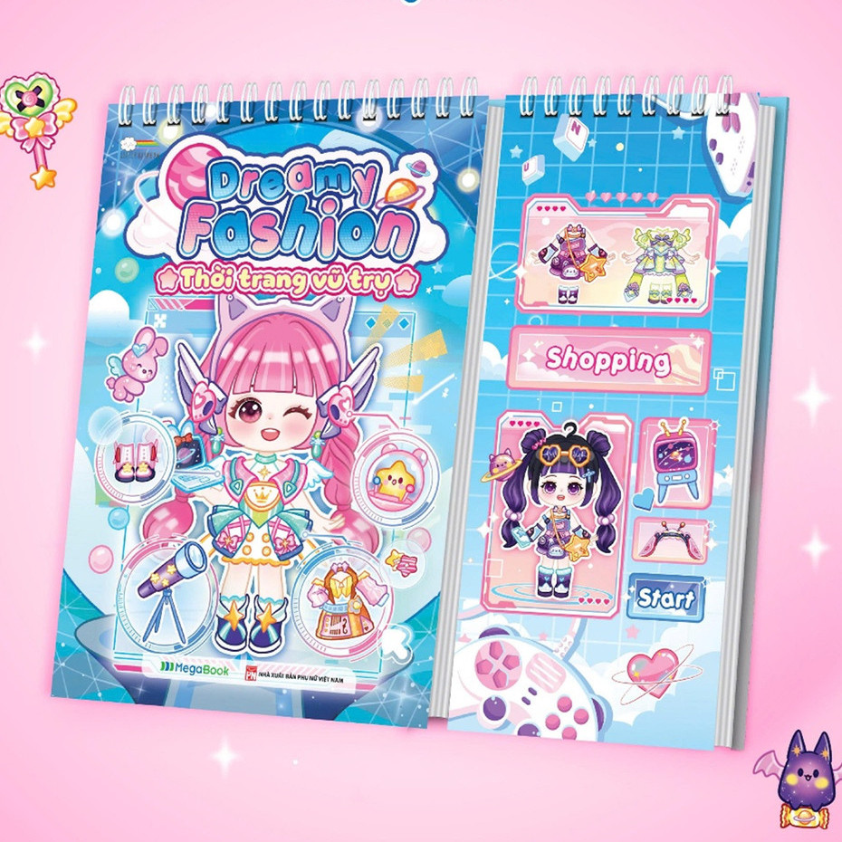 Sách Dreamy Fashion - Thời trang vũ trụ (Bóc dán hơn 200+ sticker sáng tạo cho bé gái) [Nhà sách Đột