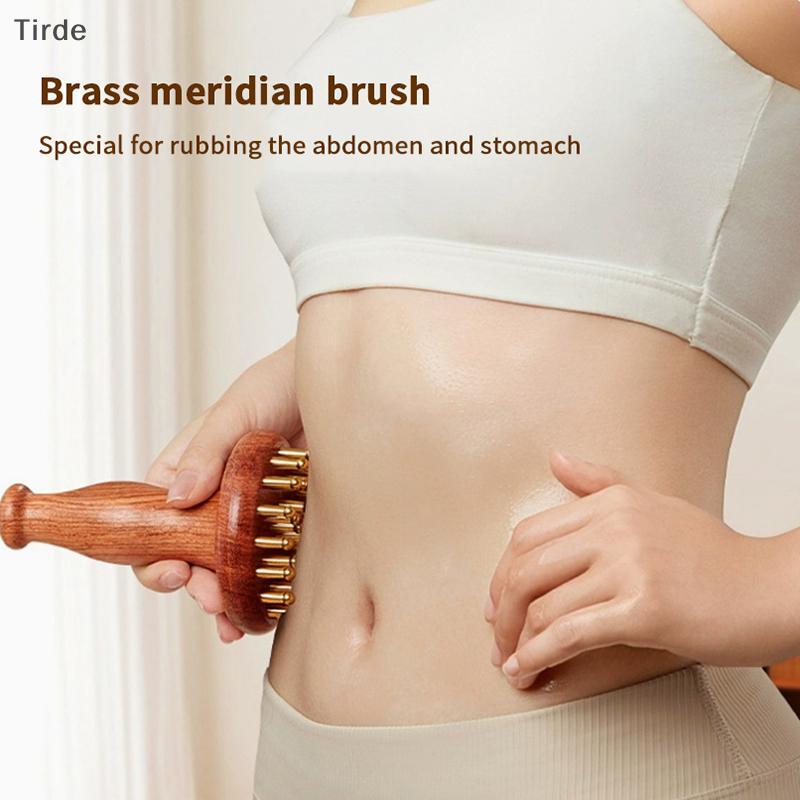 Tirde đầu đồng massage gua shab với tay cầm bằng gỗ dài-công cụ Spa Trung Quốc bền CCD