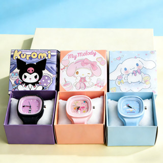 Đồng hồ Sanrio Kuromi cho trẻ em bé gái Dây đeo silicon vuông tròn Đồng hồ điện tử trẻ em Đồng hồ thể thao chất lượng cao Đồng hồ thạch anh học sinh cho đồng hồ trẻ em