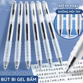 Bút bi mực nước sử dụng ngòi 0.5mm tiêu chuẩn phục vụ học sinh - Set 10-20-30 bút mực màu xanh, đen, đỏ đầy đủ