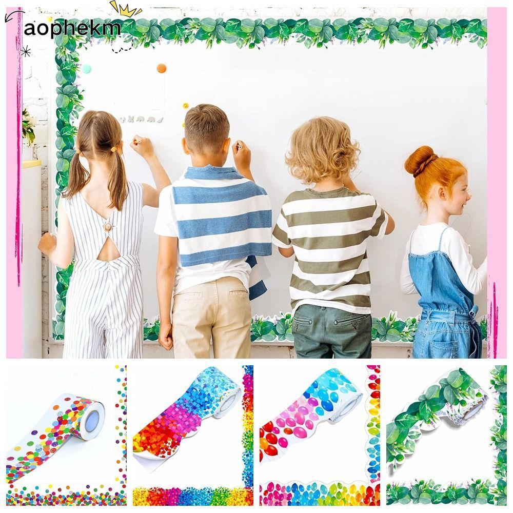 Nhãn dán trang trí AOPHEKM, Giấy viền 18M, DIY Handmade Crafts Bulletin Board Border