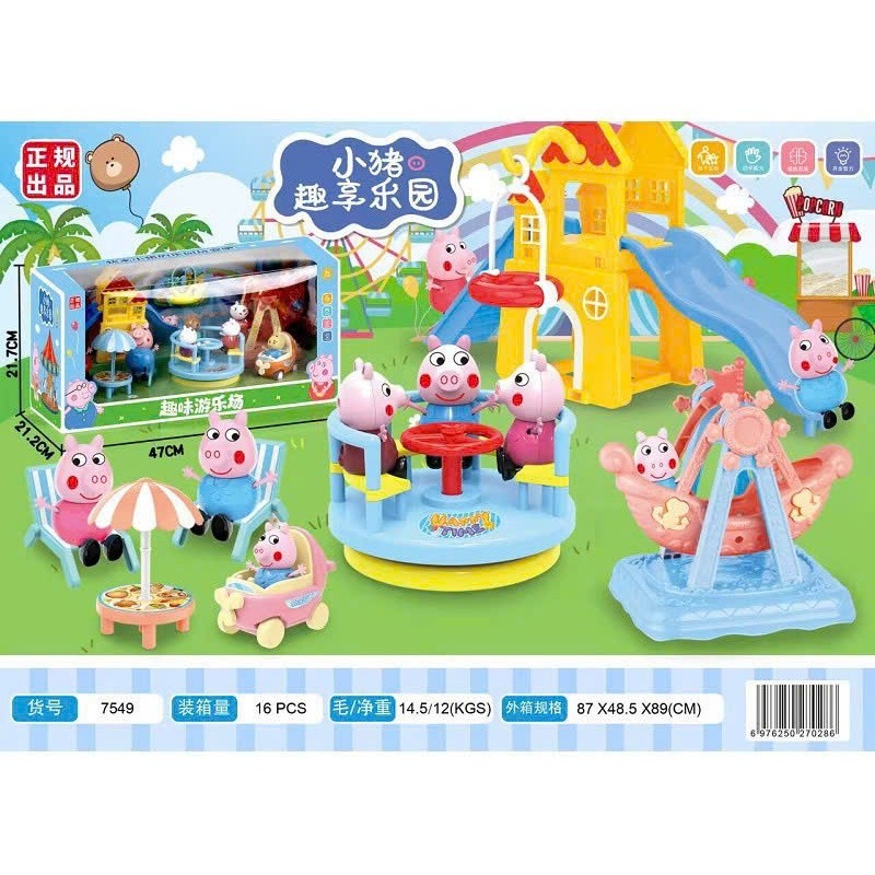 Đồ chơi QUẦY BÁN THỨC ĂN NHANH - LÂU ĐÀI -  Heo Pep pa nhà nội thất - kệ bếp - lớp học - công viên -