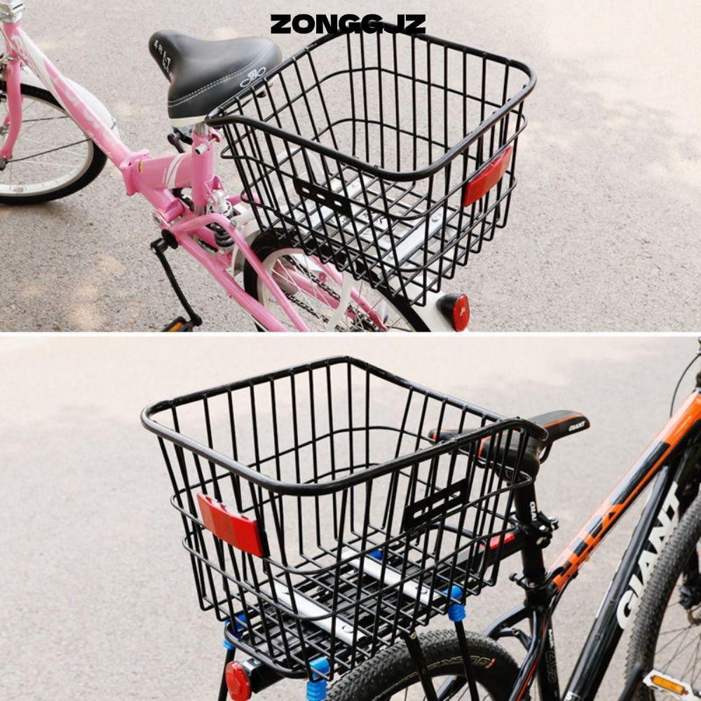 Giỏ sau xe đạp ZONGGJZ, Có thể điều chỉnh Dễ dàng lắp đặt Giỏ xe đạp leo núi, Giỏ sau xe đạp màu đen / bạc cố định bằng kim loại Phụ kiện xe đạp gấp cho trẻ em