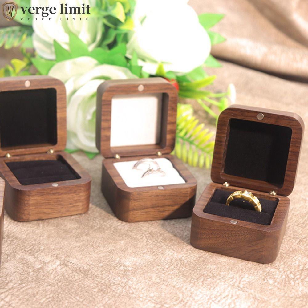 Giá đỡ nhẫn gỗ Spade VERGE LIMIT, Hộp đựng nhẫn sang trọng 1 / 2 khe, Hộp đựng nhẫn cưới vuông đơn g