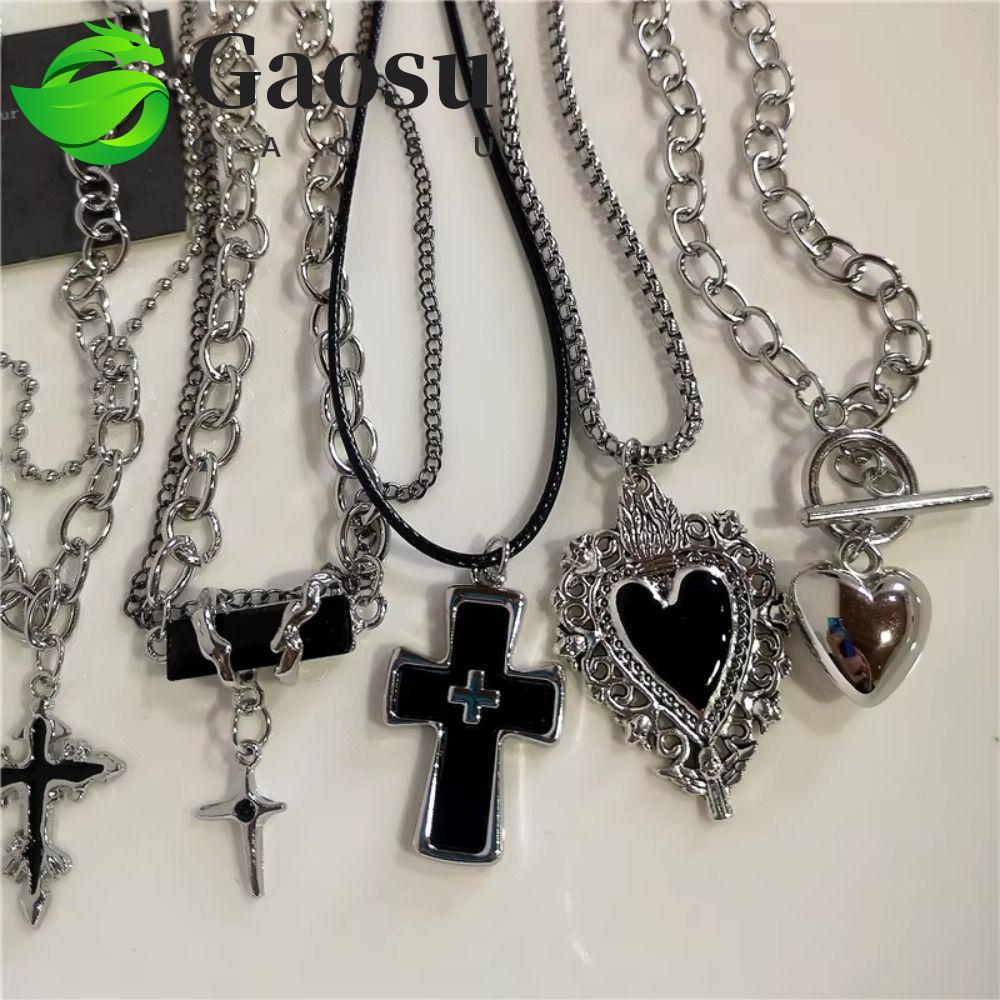 Vòng cổpunk rock hình trái tim đen, chất liệu hợp kim kẽm, phù hợp với style gothic và vintage 90s -