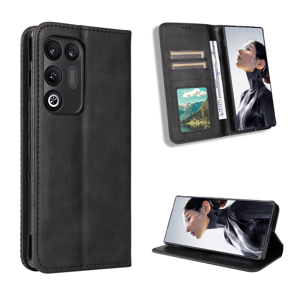 Dành Cho ZTE Nubia RedMagic 11 Air 5G Ốp Lưng Da PU Lật Sang Trọng Ví Hấp Phụ Từ Tính Dành Cho ZTE N
