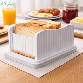 XYAX Máy thái bánh mì nướng XYAX, Chiều rộng có thể điều chỉnh với khay vụn bánh mì Máy thái bánh mì thủ công, Hướng dẫn cắt bánh mì bằng nhựa có thể gập lại hiệu quả Phụ kiện làm bánh