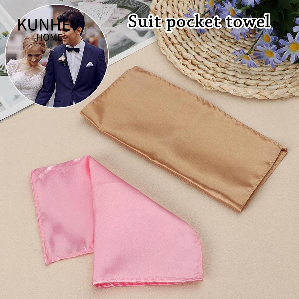 KUNHEV Plain Suits Pocket Square Business Ngực Khăn Hanky Suit Hankies Pocket Square