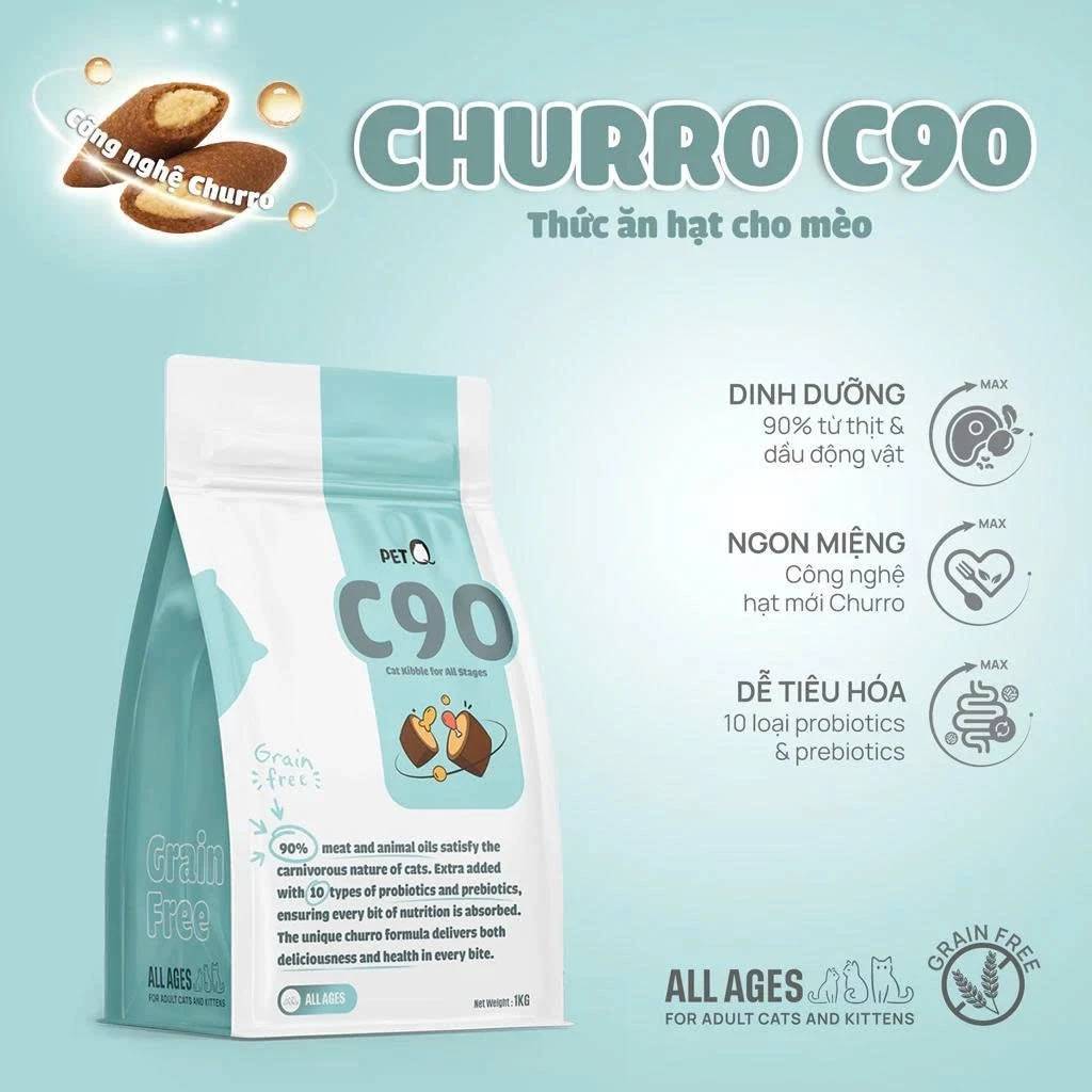 Thức ăn hạt Churro PetQ - C90 & C90U - Túi 50g