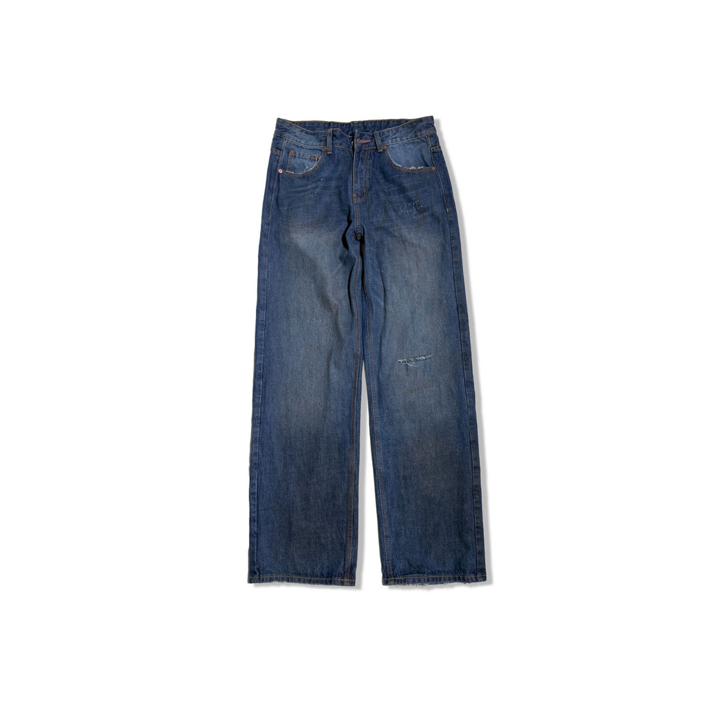 Quần jean dáng suông dài Dirt Vintage indigo blue jean pant