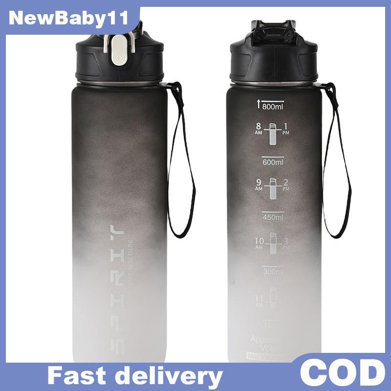 NY 800ml / 28oz Bình Nước Thể Thao Dung Tích Lớn Chống Rò Rỉ Cốc Nhựa Nhiều Màu Sắc Uống Ngoài Trời 