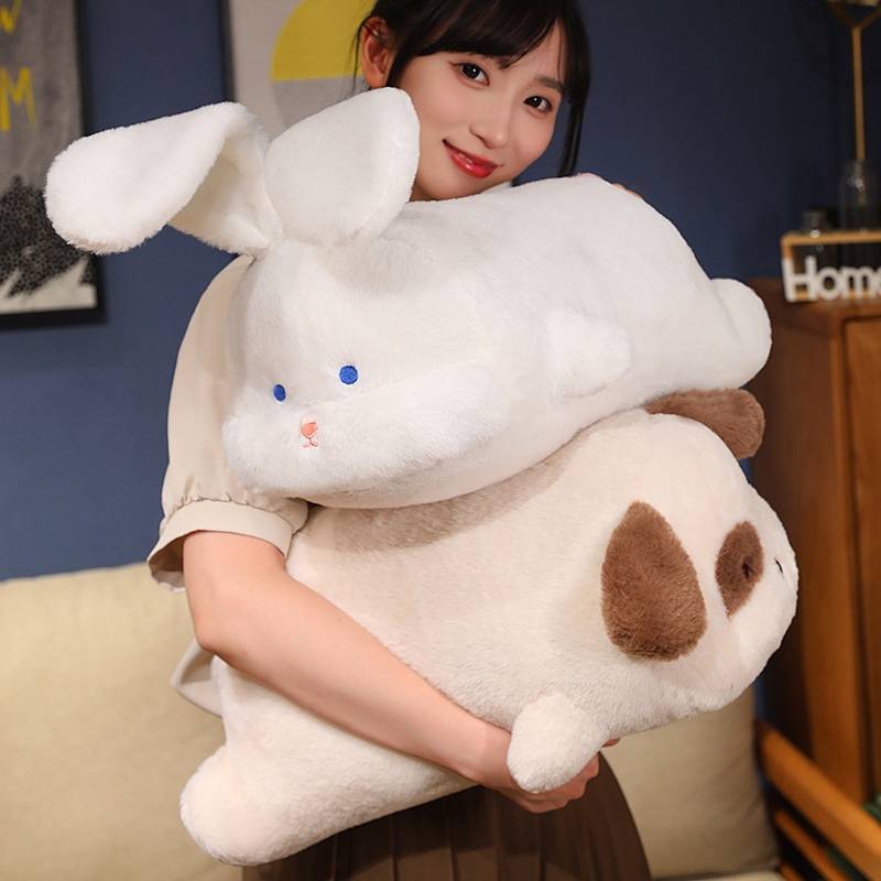 Cute Super Soft Leaning Bear Pillow Lying Style Plush Toy Girl Bed Long Pillow Ragdoll 9Qi3