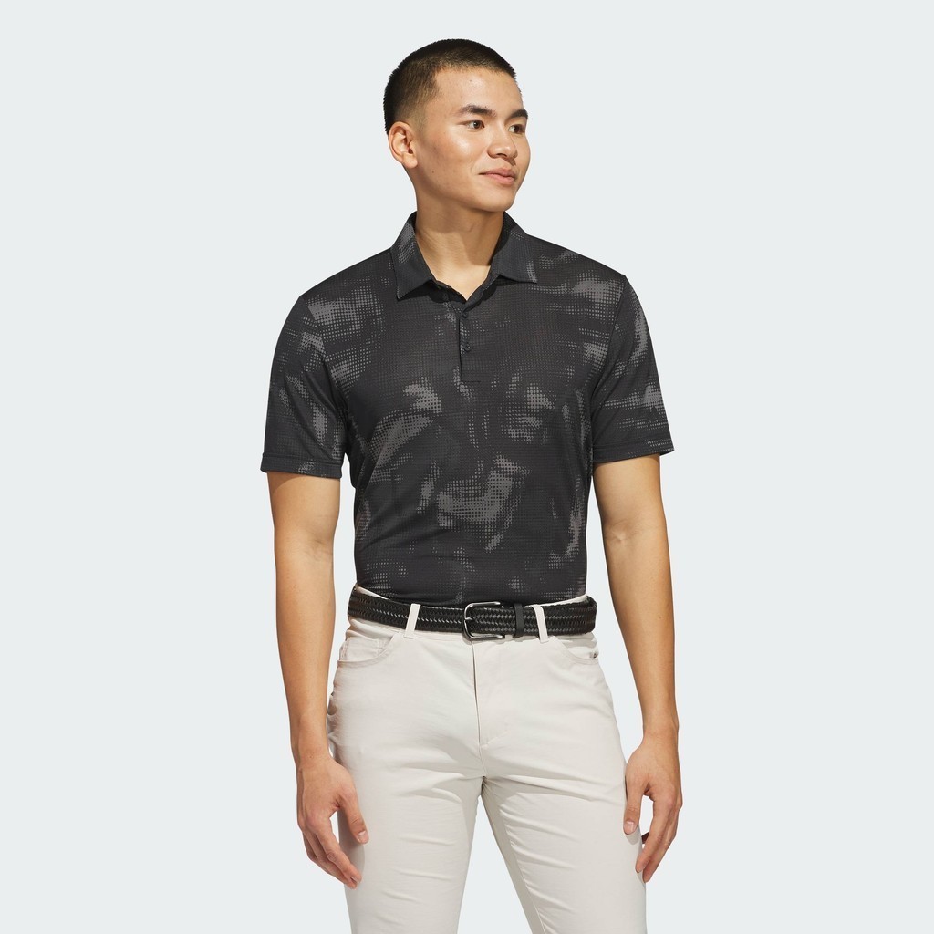 adidas Đánh gôn Áo Polo Lưới In Họa Tiết Ultimate365 Nam Đen JF4894