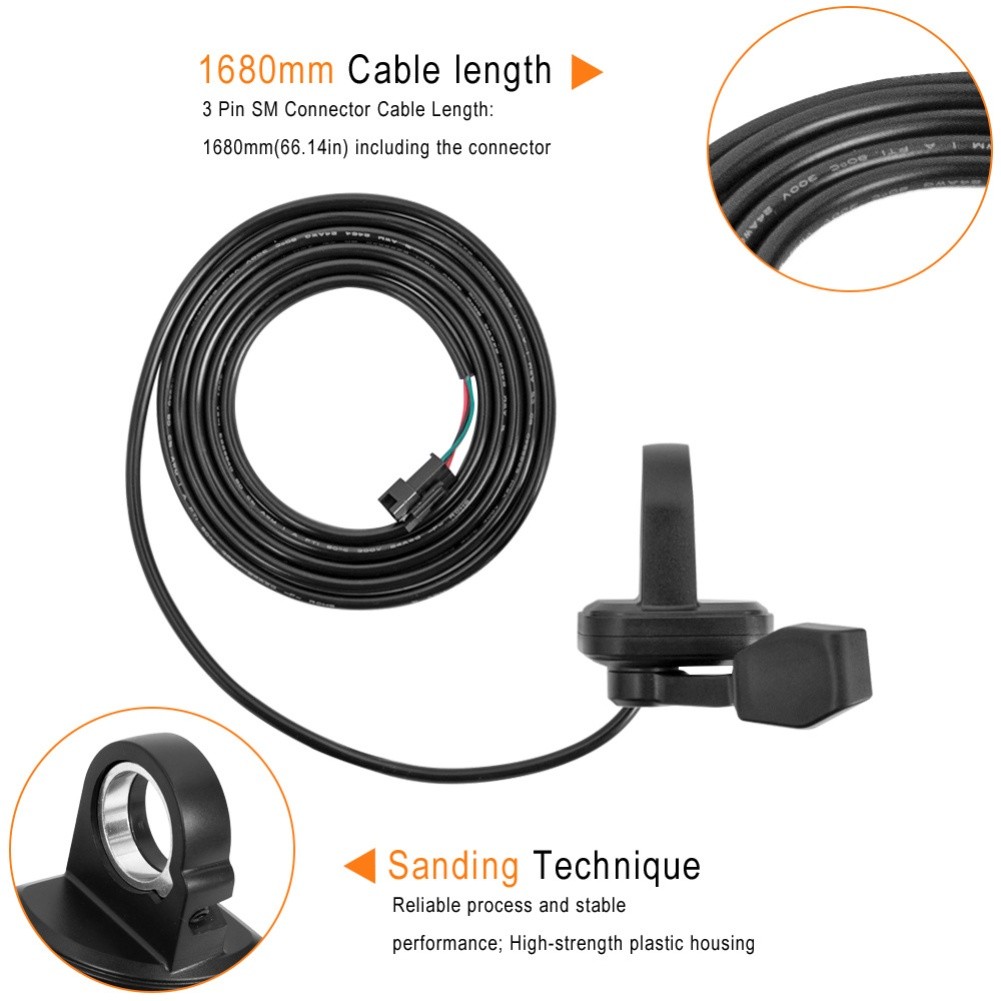 [Ysp]Electric Bike Accelerator Twist Throttle Fits Most E Bikes With 225mm Handlebars