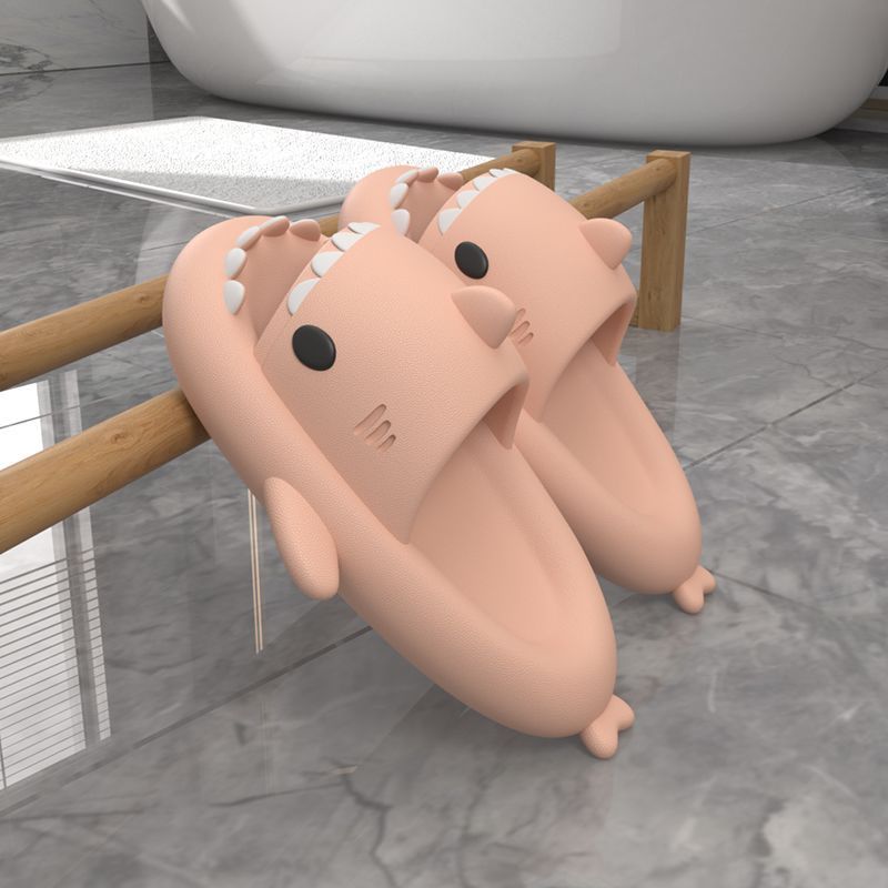 Chikoku趣味鲨鱼拖鞋女夏季居家室内舒适厚底防滑情侣凉拖鞋男士3.12Chikoku Fun Shark Slippers for Women, Summer Indoor Comfortable