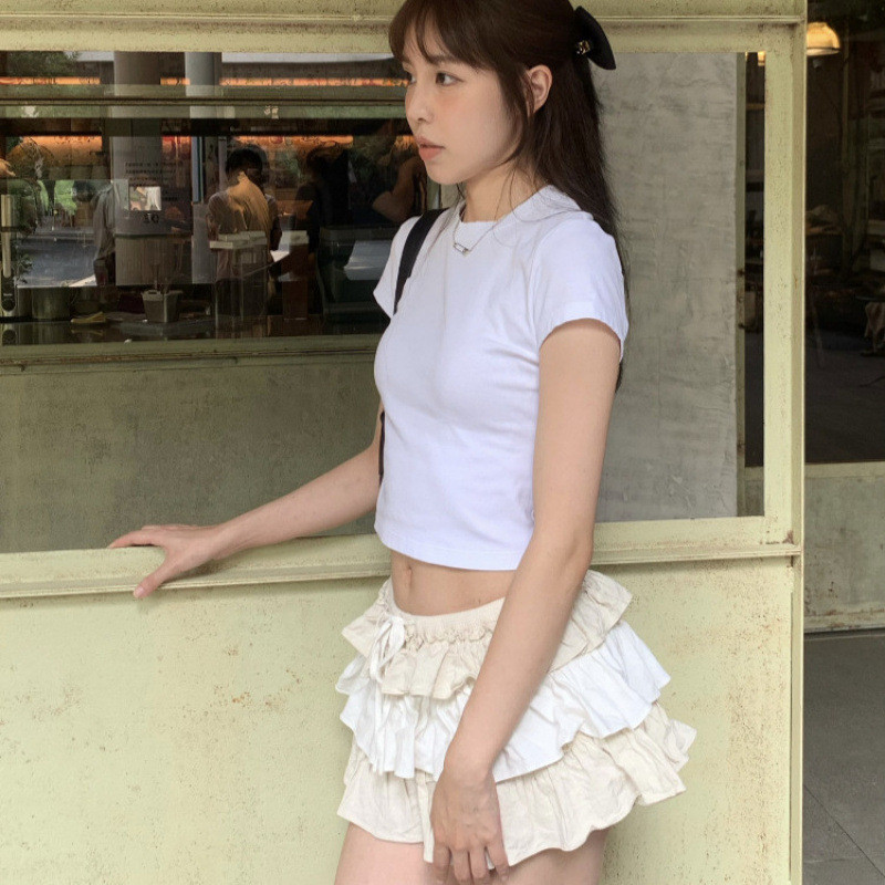 RP8N JENNIE Zhao Meiyan's same style Glowny Multi-layer pleated cake skirt for women, casual and swe