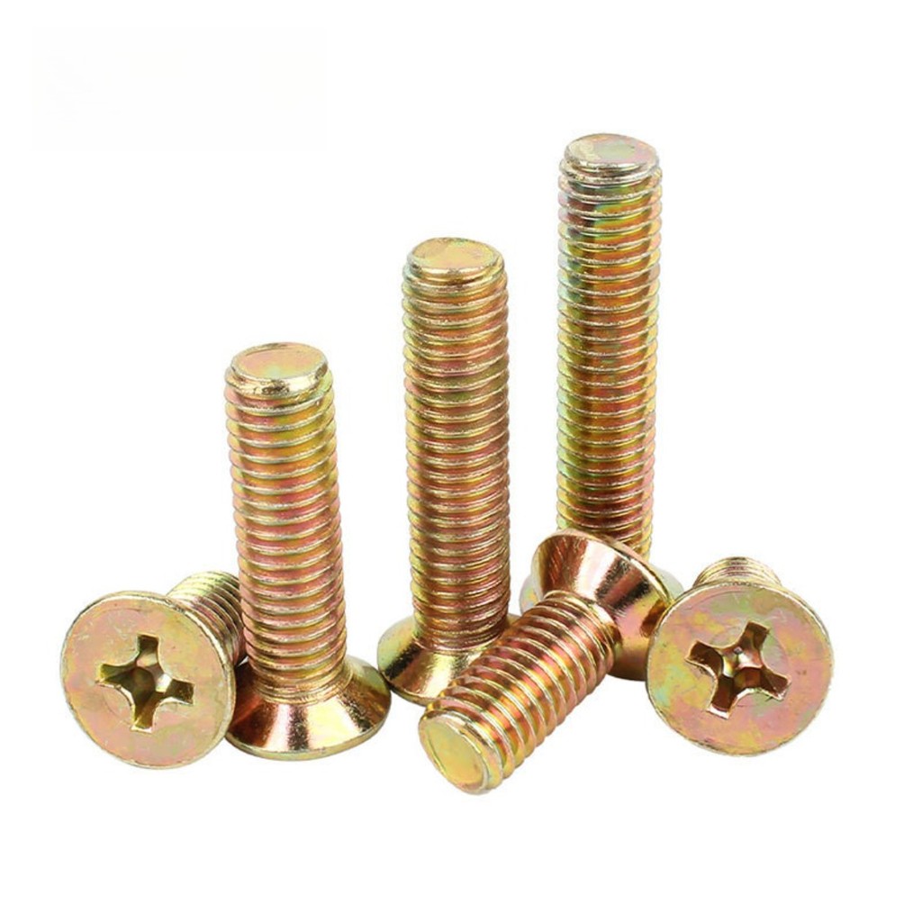 Màu Kẽm Phillips Flat Head Vít Countersunk Head Bolt Machine Wire M5 / M6 / M8