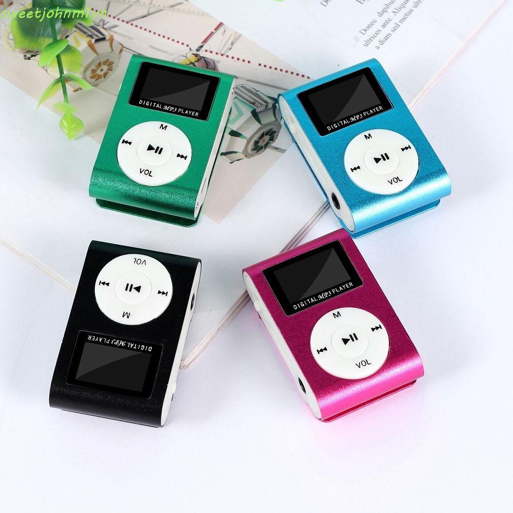 SWEETFASHION Máy nghe nhạc MP3 Mini cầm tay, Khe cắm thẻ kẹp kim loại Máy nghe nhạc MP3 USB, Hỗ trợ 