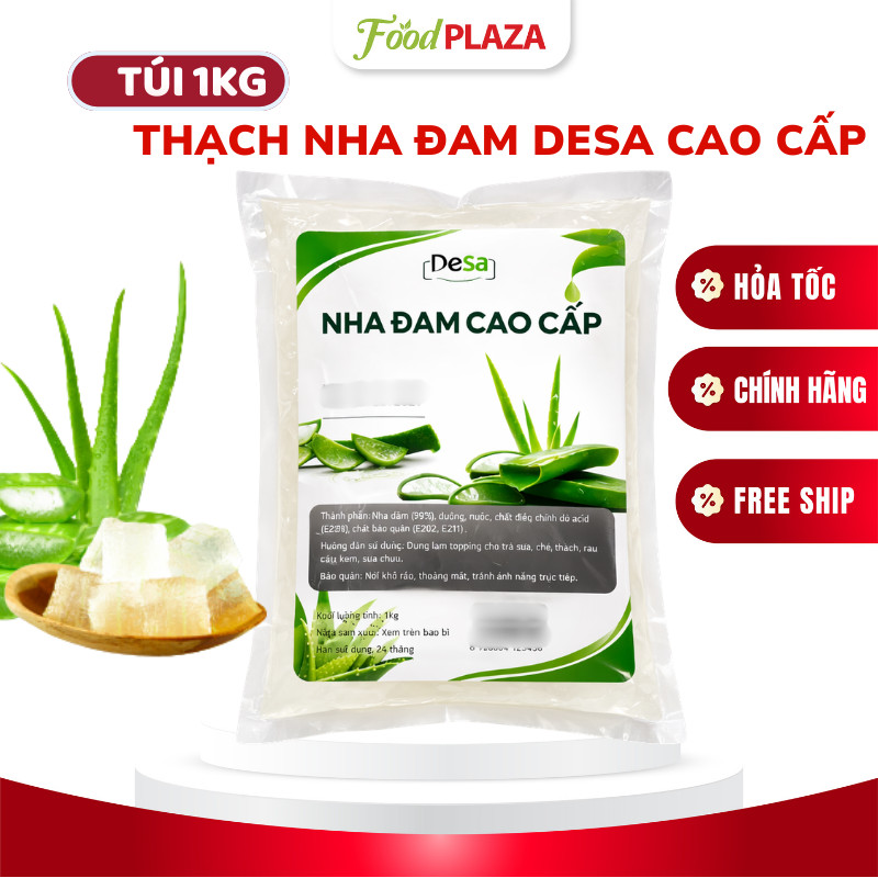 (Túi 1Kg) Thạch Nha Đam Cao Cấp DESA Giòn Ngon Thanh Mát 100% Từ Nha Đam Tươi
