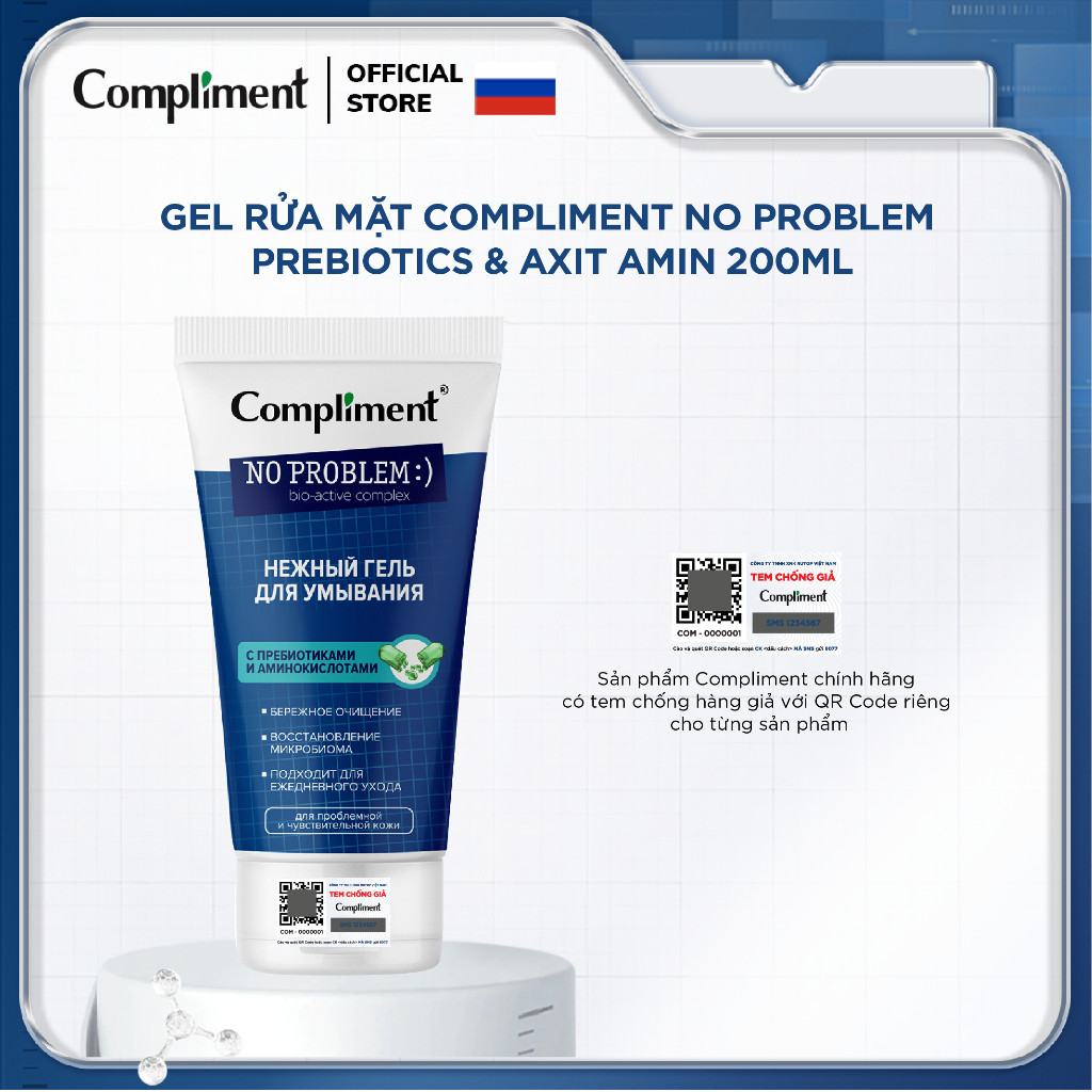 Gel rửa mặt BHA Compliment No Problem làm sạch sâu, giảm viêm, giảm mụn 200ml | BigBuy360 - bigbuy360.vn