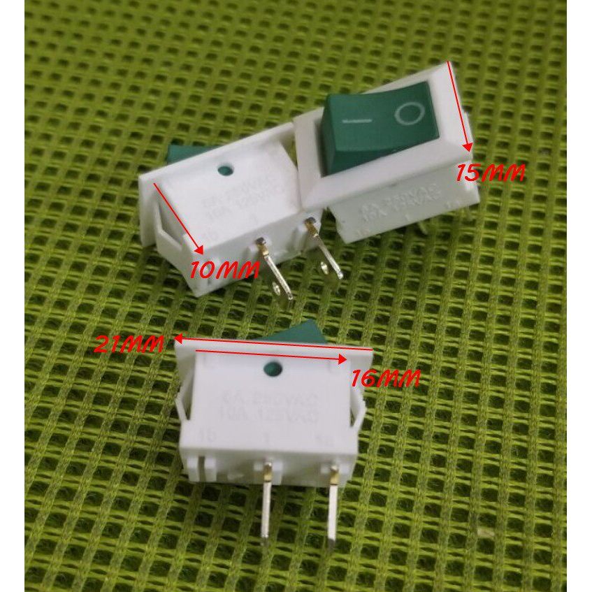 [Chân đồng nguyên chất màu đen] Rocker Switch Rocker Shape KCD1 6A / 250V15 * 21MM 2 Feet 2 Gear Two