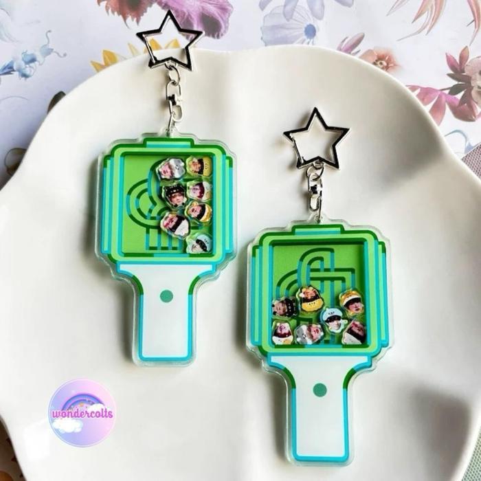 Keychain Shaker KPOP Acrylic Gantungan Kunci Bag Charm NCT Dream Wish Aespa EXO Stray Kids Enhypen B